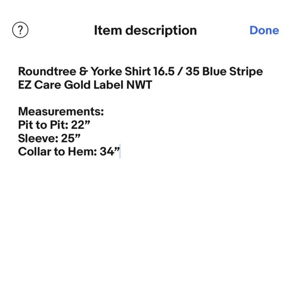 Roundtree & Yorke Shirt 16.5 / 35 Mint Green Stripe EZ Care Gold Label NWT - Picture 12 of 12